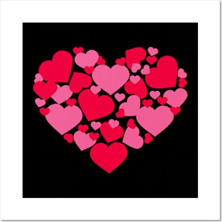 Hearts Pattern Valentines Day Cute Love V-Day Pajama Posters and Art